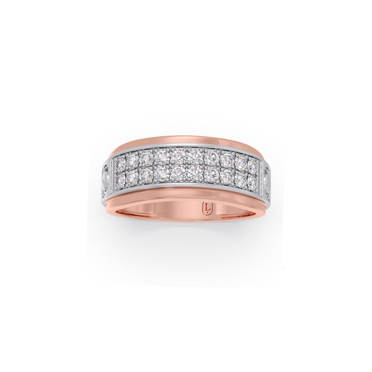 Elysium Channel Diamond Mens Ring - Rose