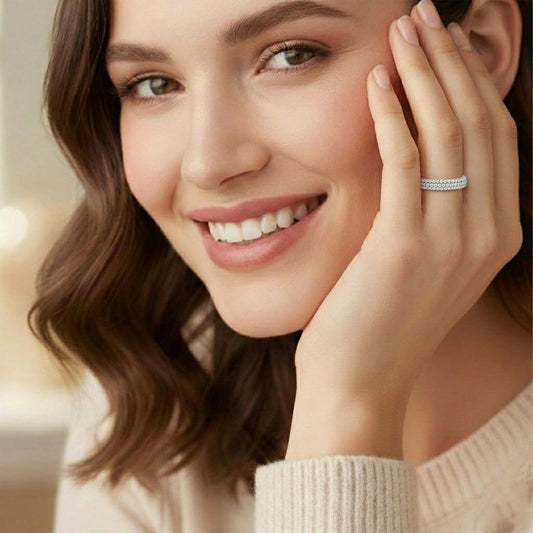 Glitz Platinum Half-Eternity Band - MQ_AI