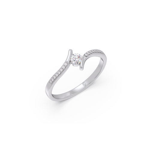 Serpentine Diamond Platinum Bypass Ring