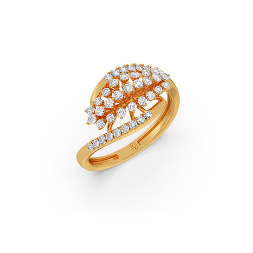 Ethereal Wave Diamond Bypass Ring