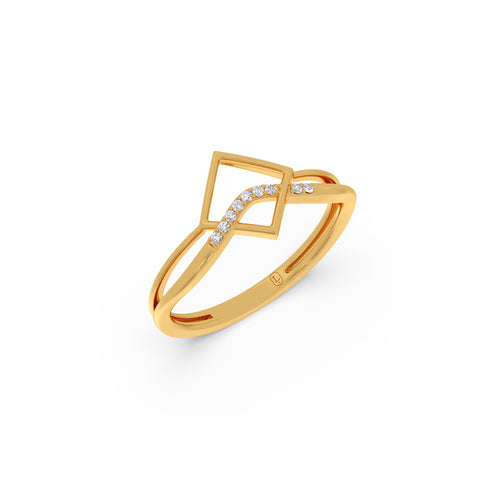 Curve Diamond Geometric Ring