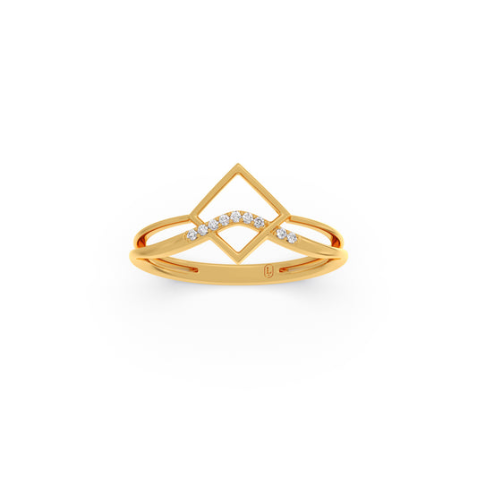 Curve Diamond Geometric Ring