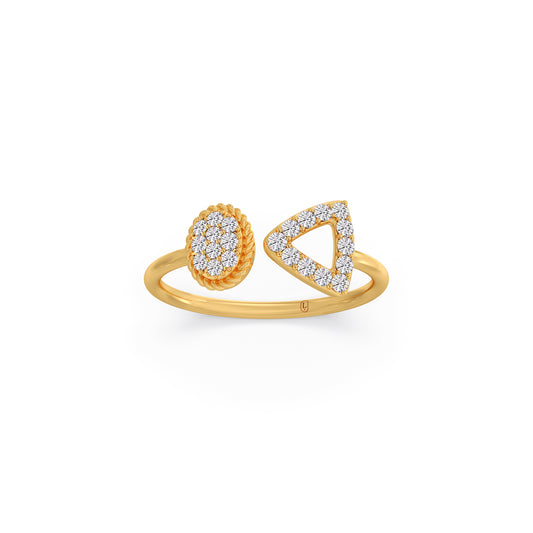 The Triangle and Oval Open Diamond Ring