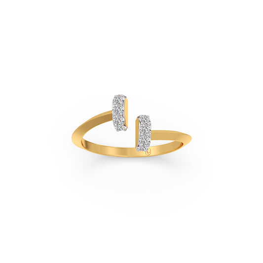 Double Bar Diamond Ring - Yellow