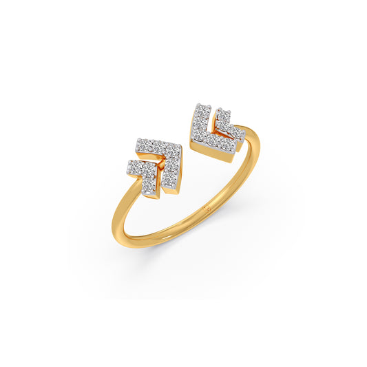 The Double Arrow Diamond Ring - Yellow