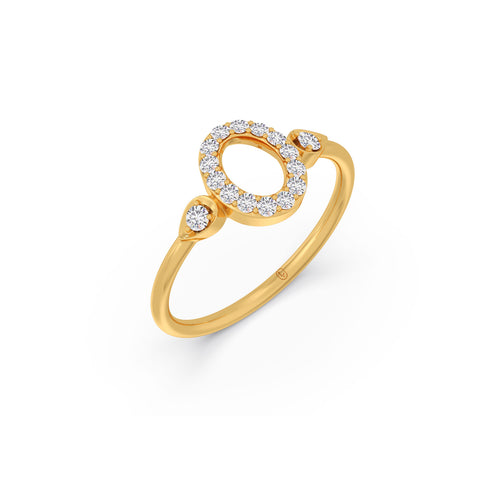 Oval Flow Round Diamond Ring