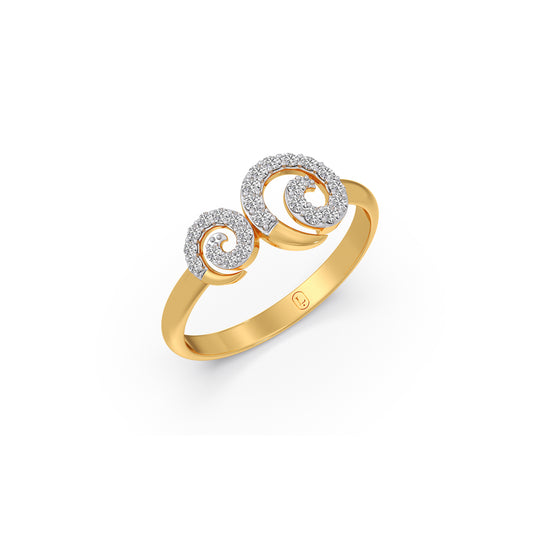 Whirlwind Round Diamond Ring - Yellow