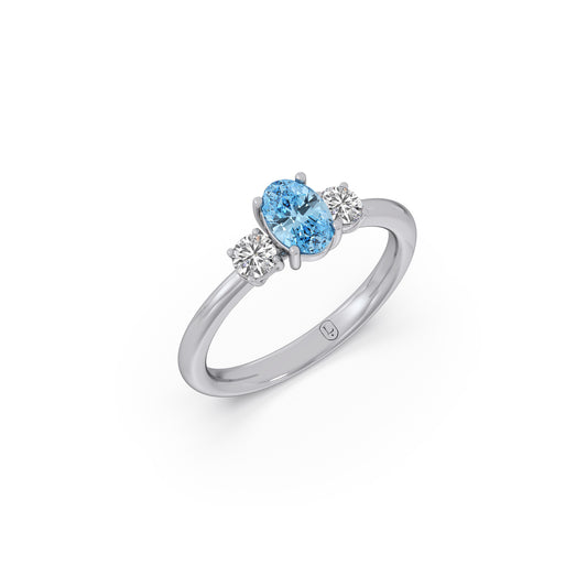 Glacier Mist Colour Diamond Trilogy Ring - White