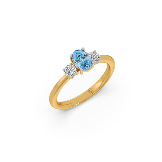 Glacier Mist Colour Diamond Trilogy Ring - Yellow