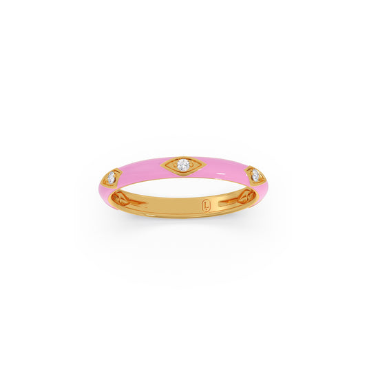 Blush Pink Diamond Band - Yellow