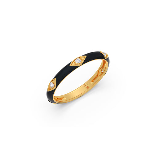 Black Inlay Diamond Band
