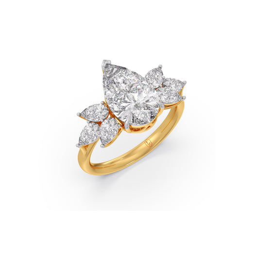 3.96 ct Regal Pear Solitaire Diamond - Yellow