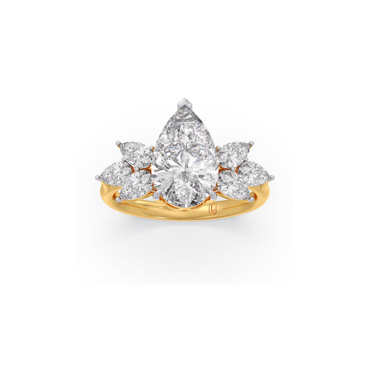 3.96 ct Regal Pear Solitaire Diamond - Yellow