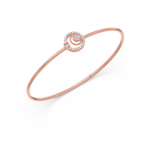 Round & Baguette Diamond Kada Bracelet