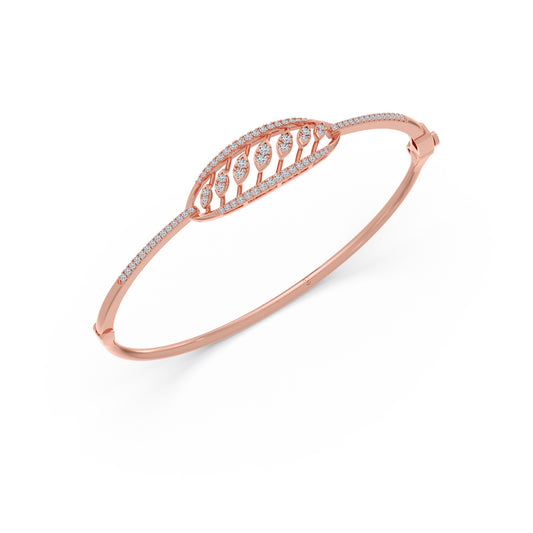 Round Diamond Openwork Oval Bracelet - Rose