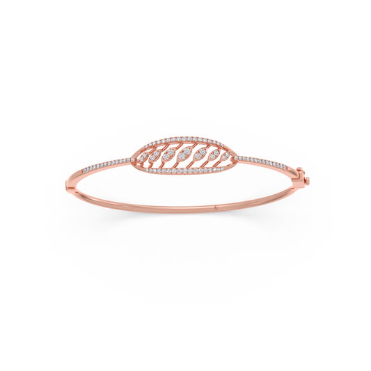 Round Diamond Openwork Oval Bracelet - Rose