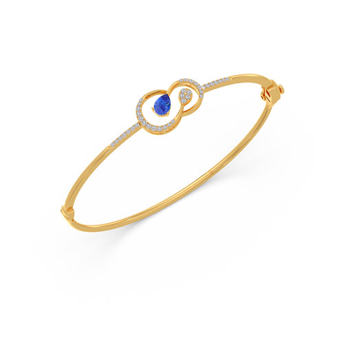 Pear Gemstone & Round Infinity Bracelet