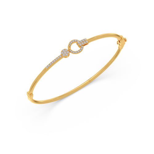 Round Diamond Circle Link Bracelet