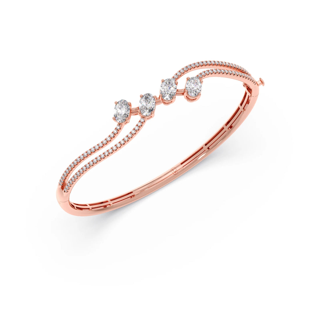 Solstice Oval Diamond Cuff Bracelet