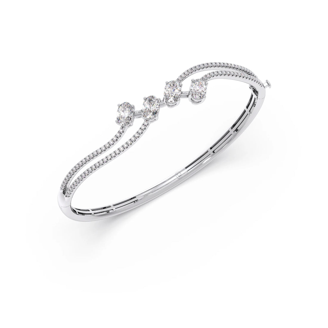 Solstice Oval Diamond Cuff Bracelet