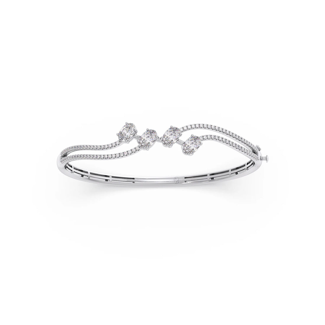 Solstice Oval Diamond Cuff Bracelet