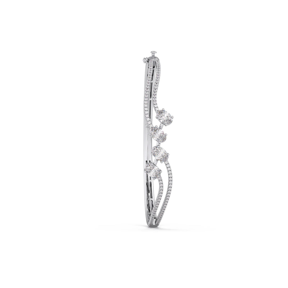 Solstice Oval Diamond Cuff Bracelet