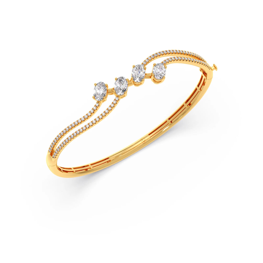 Solstice Oval Diamond Cuff Bracelet