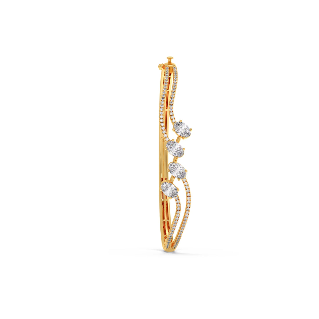 Solstice Oval Diamond Cuff Bracelet