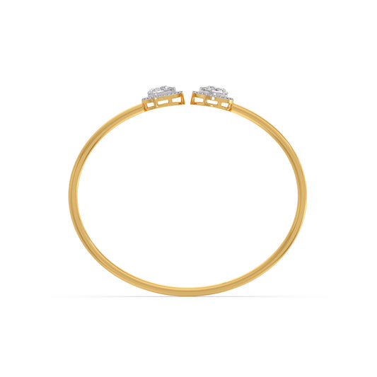 Emerald Cut Diamond Cuff Bracelet - Yellow