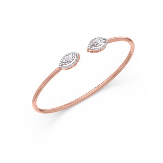 Marquise Cut Diamond Cuff Bracelet - Rose