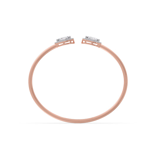 Marquise Cut Diamond Cuff Bracelet - Rose