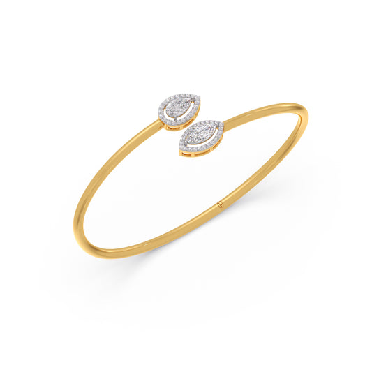 Celestial Halo Diamond Cuff Bracelet - Yellow
