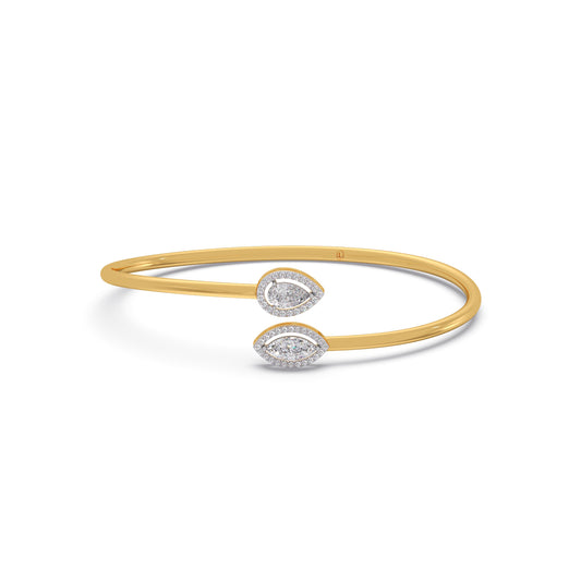 Celestial Halo Diamond Cuff Bracelet - Yellow