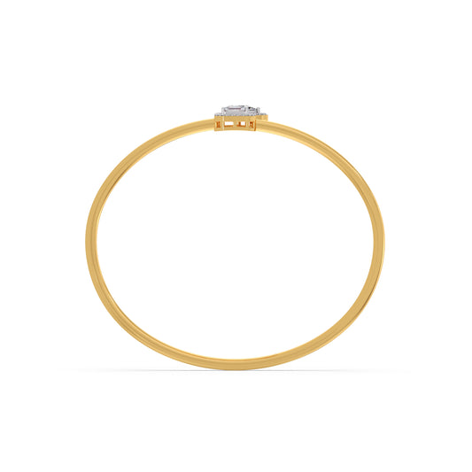 Pear & Emerald Cut Diamond Cuff Bracelet - Yellow