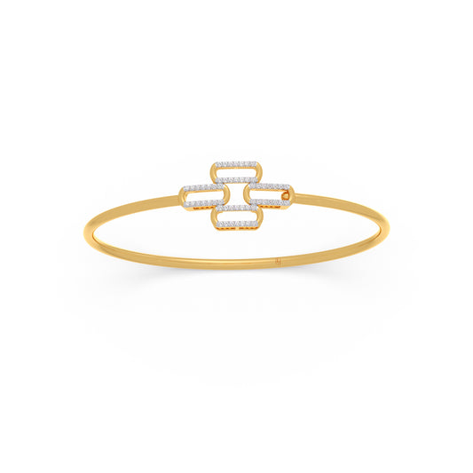 Elysian Diamond Links Stiff Bracelet - Yellow