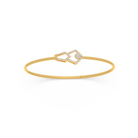 Geo-Link Diamond Stiff Bracelet - Yellow