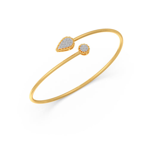 Bypass Torque Diamond Cuff Bracelet