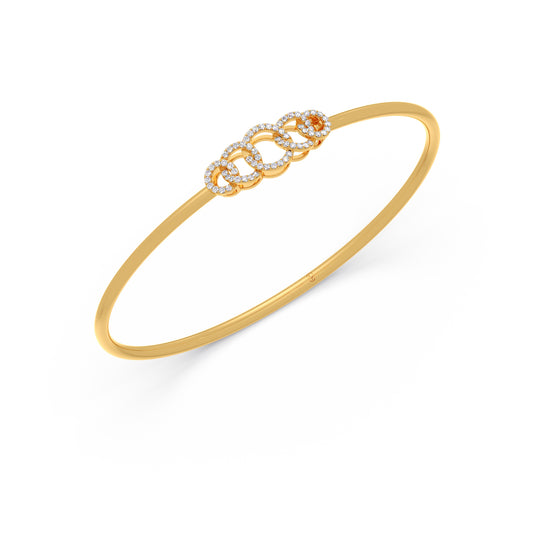 Unity Circlet Diamond Stiff Bracelet - Yellow