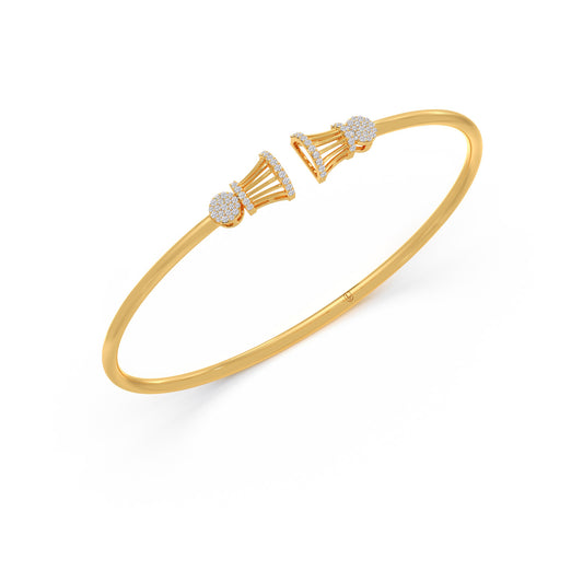 Lyre Diamond Stiff Bracelet - Yellow
