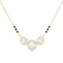 Triple Oval Halo Diamond Mangalsutra Necklace