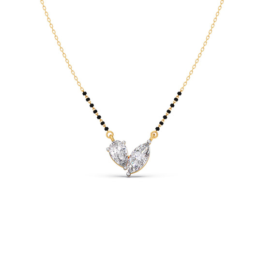 Marquise & Pear Diamond Mangalsutra Necklace - Yellow