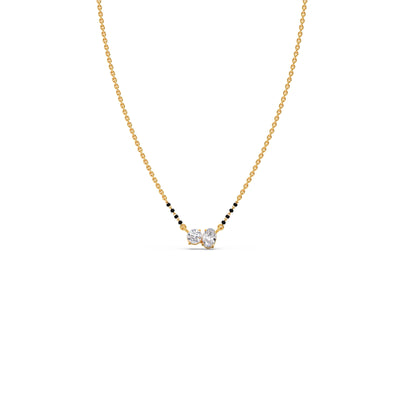 Oval & Round Diamond Mangalsutra Necklace