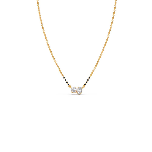 Oval & Round Diamond Mangalsutra Necklace