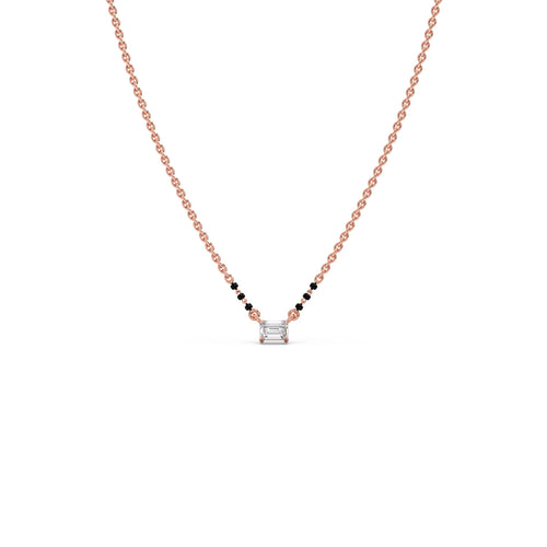 Emerald-Cut Diamond Solitaire Mangalsutra