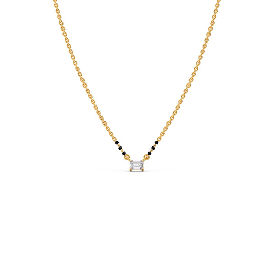 Emerald-Cut Diamond Solitaire Mangalsutra