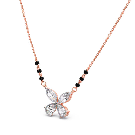 Butterfly Diamond Mangalsutra - Rose