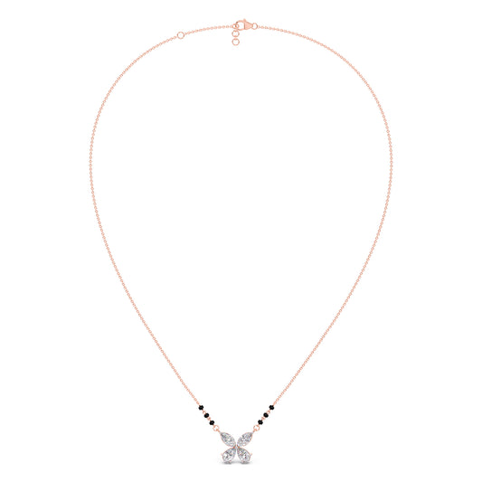 Butterfly Diamond Mangalsutra - Rose