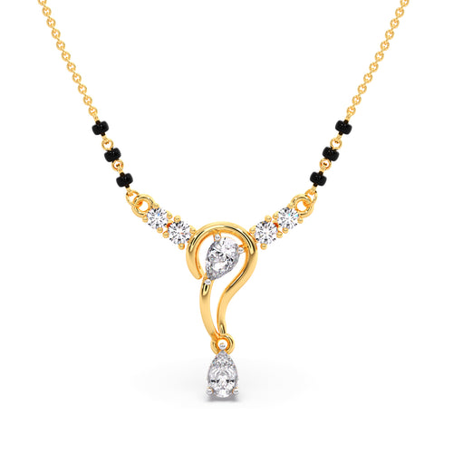 Delicate Pear and Round Diamond Mangalsutra