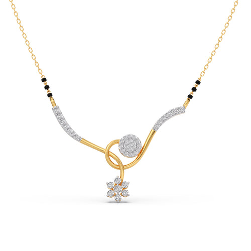 Floral Twist Diamond Mangalsutra