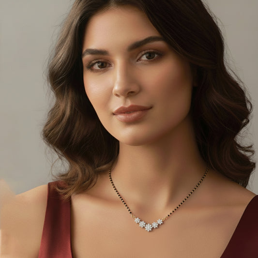 Classic Floral Diamond Mangalsutra